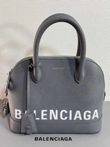 Balenciaga　ヴィル トップハンドルS レザー 2wayハンドバッグ 518873 グレー