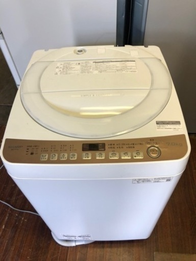 福岡市内配送設置無料　7kg 2021年製　シャープ　洗濯機　ES-T713-T