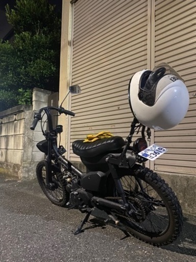 カブ50 フルカスタムall black 美車　カブチョッパー　直管ショートマフラー　ワンオフ