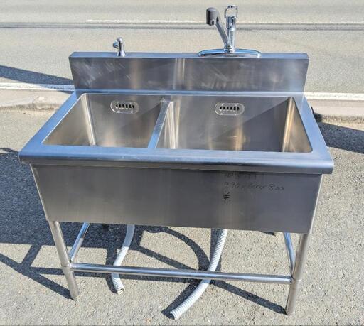⭐︎中古品　2槽シンク　990×600×800mm  厨房用品⭐︎