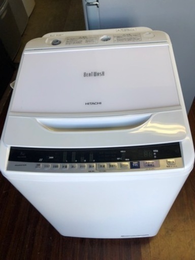 福岡市内配送設置無料　日立 全自動洗濯機 ビートウォッシュ 8kg ホワイト BW-V80B W