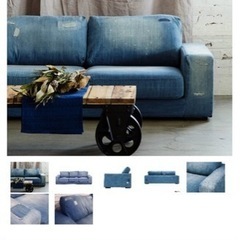 journal standard Furniture | FRANKLIN SOFA 3P Damage DENIM フランクリンソファ3P ダメージデニム