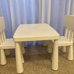 IKEA MAMMUT マンムットキッズテーブル＆キッズチェアセット