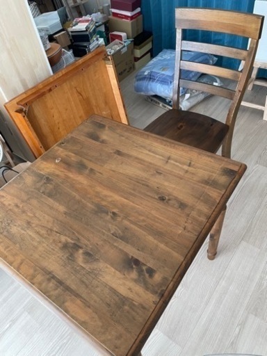 アンティーク風ダイニングテーブル イス1脚セット 約750×750