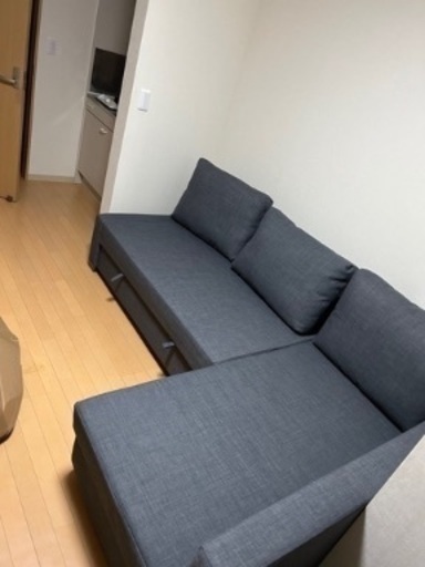【極美品】ikea ソファベッド　フリーヘーテン　ダークグレー
