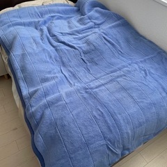 西川 毛布 厚手 ブルー