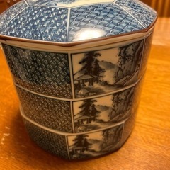 日本の器 新しい伝統工芸 山水八角 三段重 陶器製 庫山窯 前畑陶器