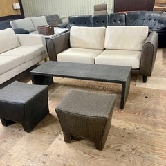 🌟激安‼️ 5点セットガーデンファ4人用ソファー幅180cm🌟N671