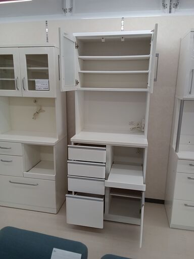 ☆ジモティ割あり☆ レンジボード ホワイト W79.5×D50.5×H200