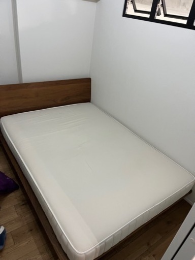 無印良品　ダブルベッドフレーム\u0026ヘッドボード\u0026マットレス一式