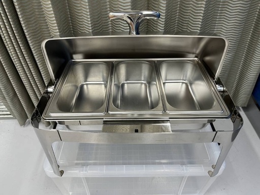 ステンレス製 角チェーフィングディッシュ 回転カバー 1/3サイズパン