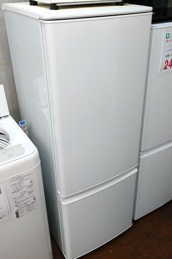 3か月間保証☆配達有り！28000円(税別）三菱 168L  2ドア冷蔵庫 2022年製 ホワイト
