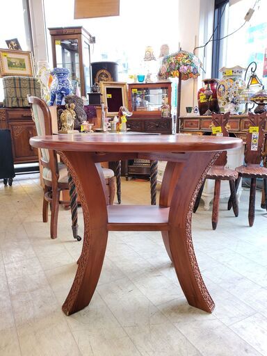 アンティーク 無垢材 コーヒーテーブル リビングテーブル ブラウン□幅