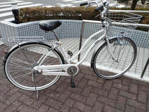 美品27インチ自転車　白