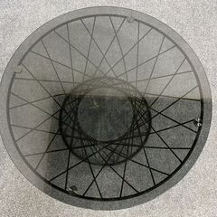 Francfranc/フランフラン コーヒーテーブル クリア×ブラック (φ800) 中古家具 店頭引取歓迎 R7902