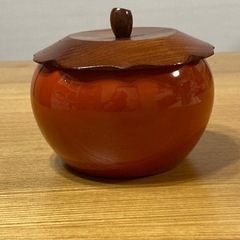またまた値下げ❗️【未使用品】柿の形をした木製漆器の珍味入れ4寸