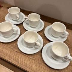 白いコーヒーカップ 6客