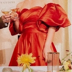 カラードレス　ウェディングドレス　結婚式　テラコッタ