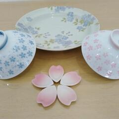 【新品含 美品】桜ペアお茶碗・桜箸置き・宇野千代  桜大皿🌸