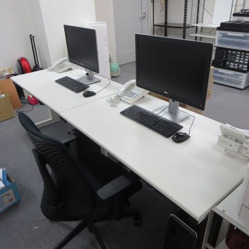PLUS社製 オフィスデスク （プラス社製  机 ホワイト オフィス用 書庫 オフィス家具 ★）