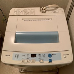 洗濯機　AQUA aqw-s60c（w）