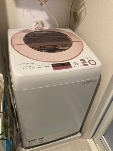 シャープ 全自動洗濯機 SHARP ES-GV8A-P 2017年製 8.0㎏