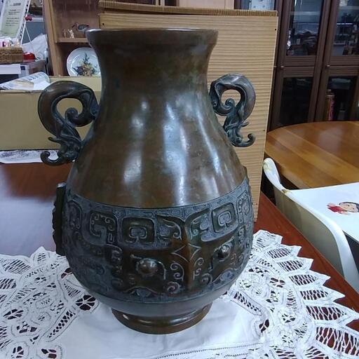 青銅花瓶  箱付  69645