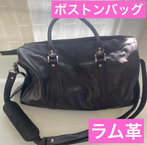 本革軽量多機能ボストンバッグ ラム革 羊革 斜めがけ カードケース