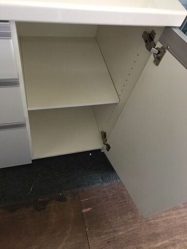 パモウナ　レンジボード　キッチンボード　ホワイト　大容量　ファミリータイプ　クリーニング済み　ジャングルジャングル貝塚店　貝塚市　二色浜 パモウナ レンジボード キッチンボード ホワイト 大容量 ファミリー