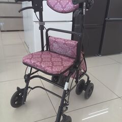 ★ジモティ割あり★ 島製作所 シルバーカー　エアウォーカー ピンク H80-89×D45.5×W58.5 クリーニング済み HJ1955 ☆ジモティ割あり☆ 島製作所 シルバーカー エアウォーカー ピンク H80