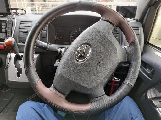 新品本革ハンドルカバー（ステアリングカバー）編み込み式取付工賃込  