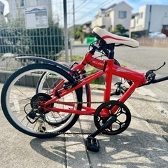 交渉中【美品】フェラーリ・20インチ折りたたみ自転車 ミニベロ