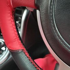 新品本革ハンドルカバー（ステアリングカバー）編み込み式　取付工賃込