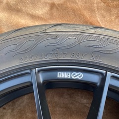 【値下げ】エンケイチューニング ENKEI TUNING FC01 17インチ 7J +48 PCD100 5H、FINALIST 595EVO 205/45R17 タイヤホイール 4本セット