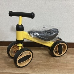 【新品】キッズバイク 三輪車 四輪車 こども 黄色 誕生日 プレ...