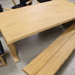 ダイニングテーブル　8人掛けセット　片側ベンチタイプ