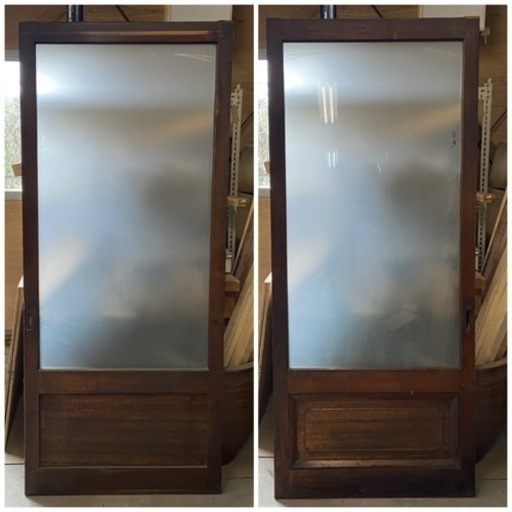 ガラス戸E  1枚 建具　中古品　高さ約201cm×横幅約87cm  古民家再生　リノベーション