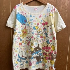 #アンパンマン　Tシャツ　薄いイエロー　Lサイズ　USED品