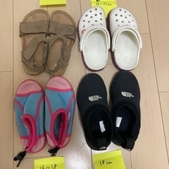 【4足まとめ売り】子供靴　ノースフェイス　クロックス等　16～18㎝