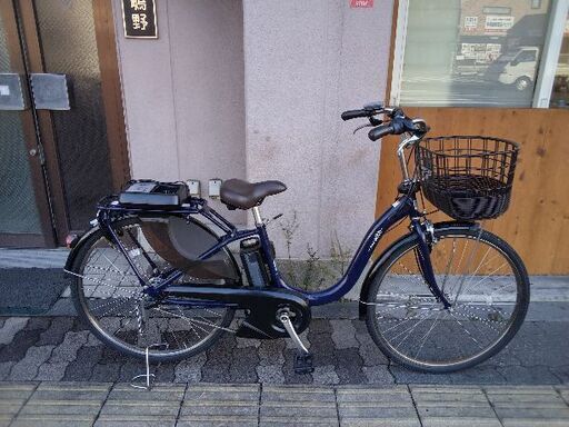 超美品☆☆[YAMAHA]With(ウィズ)26吋 電動アシスト自転車 12.3Ahバッテリー+充電器+キー3本(ノーブルネイビー)