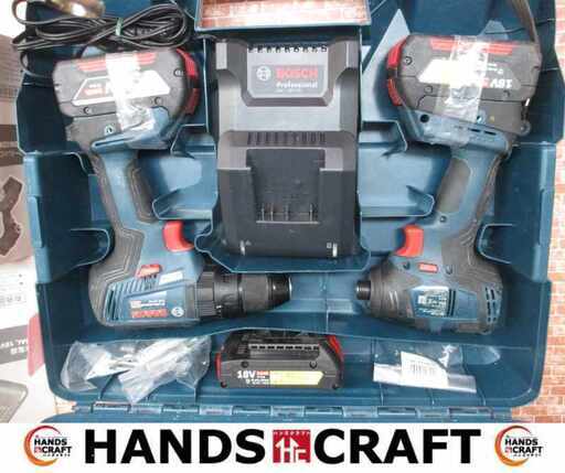 ボッシュ GDR18V-200/GSB18V-55 インパクトドライバ 振動ドリルドライバ バッテリー×3 充電器 中古品 【ハンズクラフト宜野湾店】