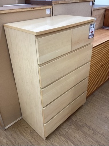 KA-59【新入荷　リサイクル品】IKEA ハイチェスト　ナチュラル