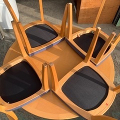 B600 ASAHIKAWA 旭川家具　テーブル＋チェアセット　ダイニングテーブル　椅子4脚