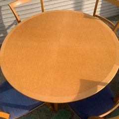 B600 ASAHIKAWA 旭川家具　テーブル＋チェアセット　ダイニングテーブル　椅子4脚