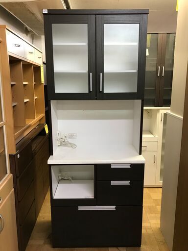 【FU699】★ニトリ 2枚扉食器棚 ダリア80 ブラウン\t
