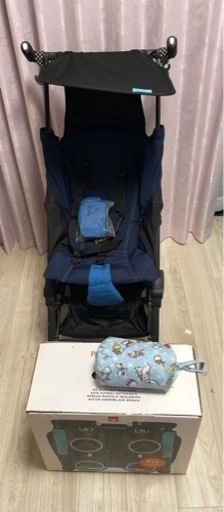 ベビーカー　ポキット　レインカバー付　フック付