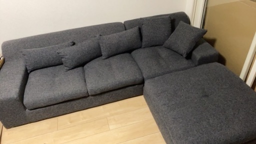 Lowya カウチソファ3人掛けロータイプ左右対称オットマン専用