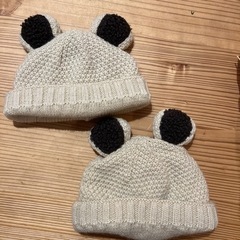 くまさんニット帽　3ヶ月〜1歳頃　双子