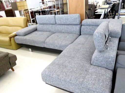 北海道 千歳市/恵庭市 近郊配送 バルス カウチソファ L字ソファ 布 