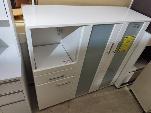 ニトリ キッチンカウンター レンジ台 キッチンボード 幅120cm おしゃれ ホワイト 白 新生活　クリーニング済 堺市 石津【ジャングルジャングルサカイ石津店】